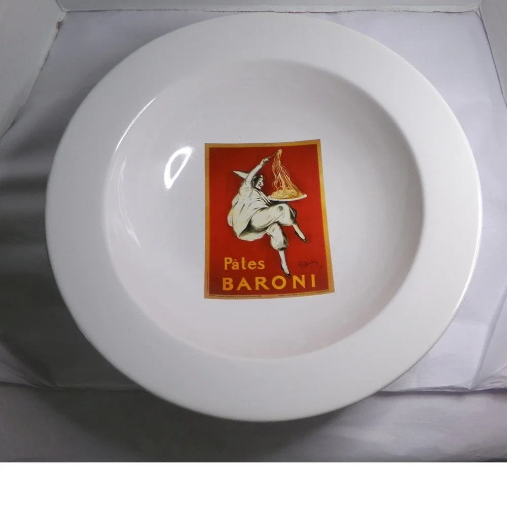 Pottery Barn Vintage Poster Pasta Bowl 13.25